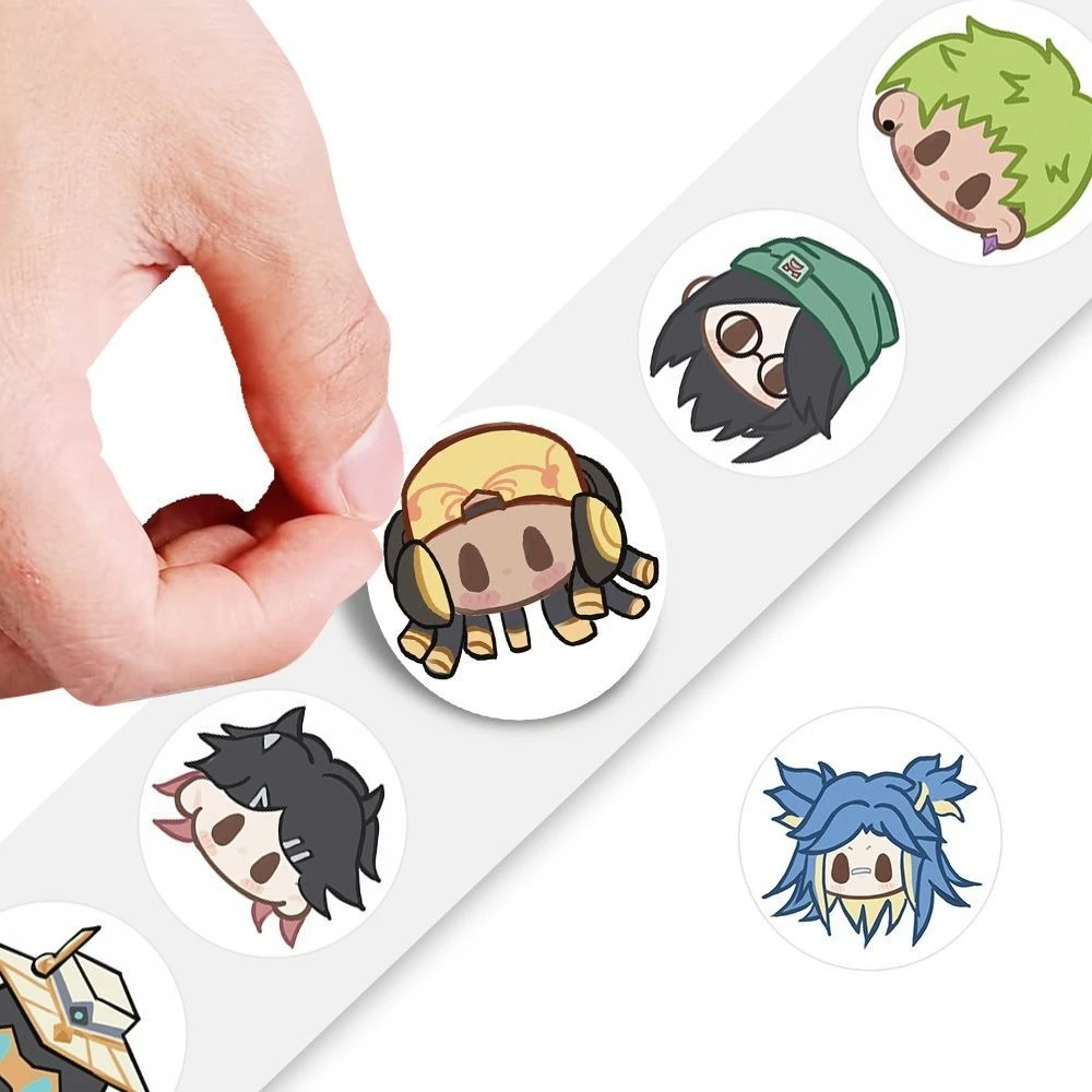 Rouleau d'autocollants de sceau de jeu de dessin animé Valorant, 1000 feuilles/rouleau, autocollants de décoration pour ordinateur portable, autocollants cadeaux de récompense pour enfants, DIY bricolage