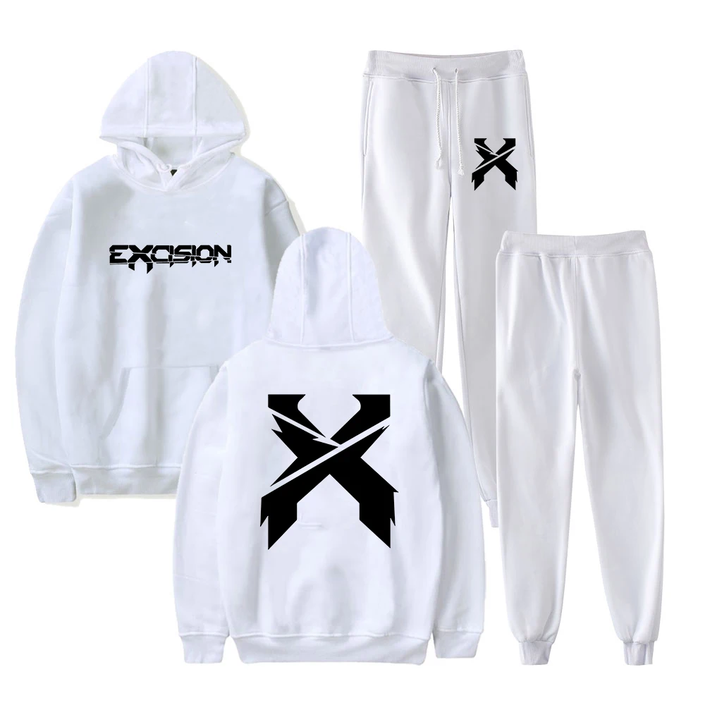 Excision Merch Cover Hoodie Jogger Pants Two Piece Set Sweatshirts+Sweatpants Nexus Tour 2024 Clothes Women Men's Set