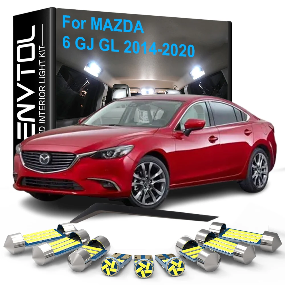 13-teiliges LED-Innenbeleuchtungsset Canbus für Mazda 6 GJ GL Limousine 2014 2015 2016 2017 2018 2019 2020 Kuppel-, Kofferraum-, Tür- und Kennzeichenleuchte
