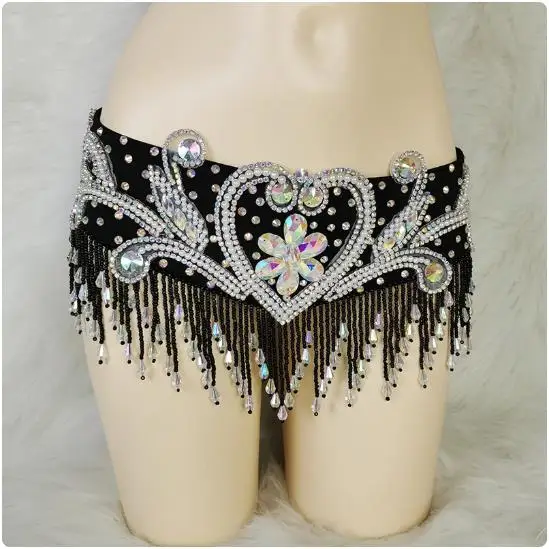 Carnival Samba show Crystal Crystal Belly dancing Costume+Belt 2pc Set Ladies Belly Dance  bikini club party outfit Bar