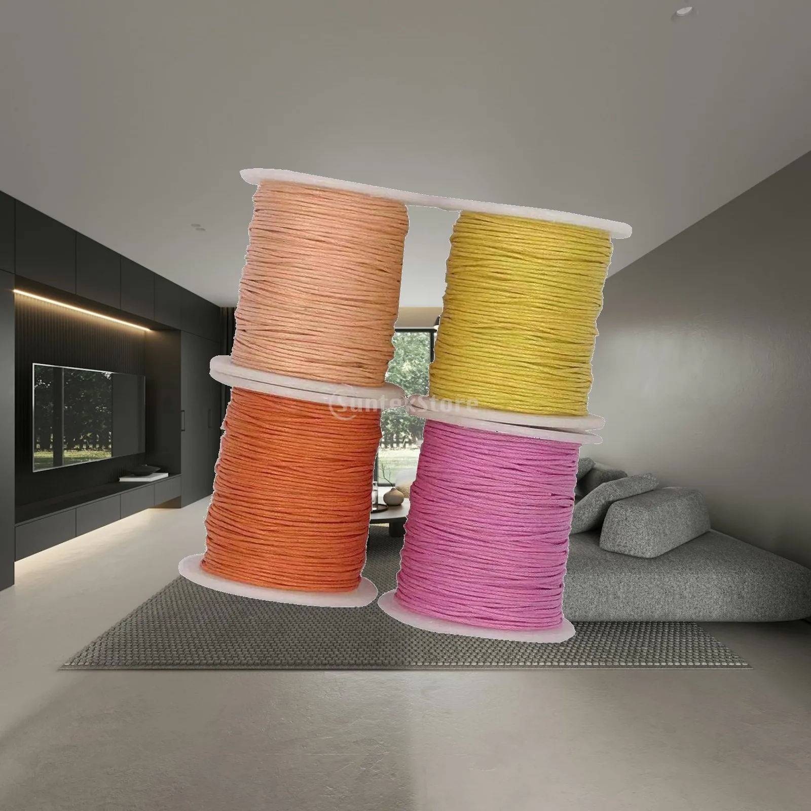 Jewelry Making Cord Multicolor Waxed Cotton Braided Rope for DIY Bracelet Necklace Beading Accessories