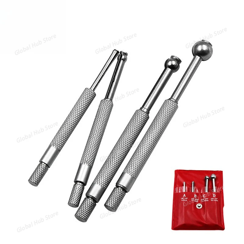 4 Pcs Telescopic Small Hole Bore Gauge Set Ball Type Metal Gage 1/8