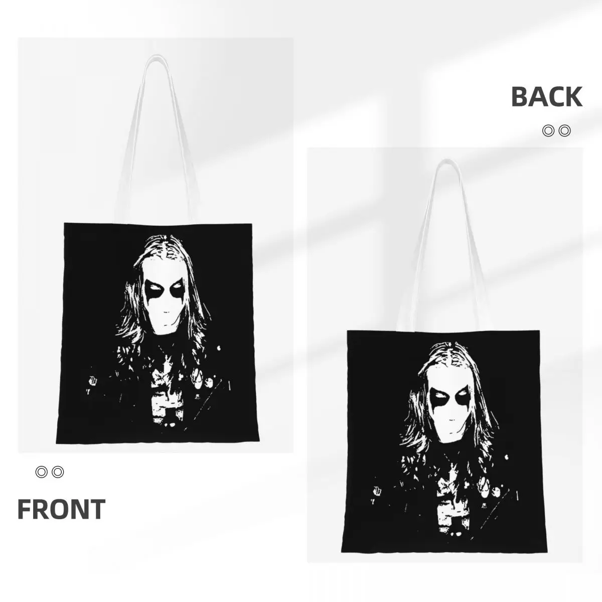 Black Metal Euronymous Canvas Tote Bag Trendy Large Capacity Shopping Bag for Women Student Bags