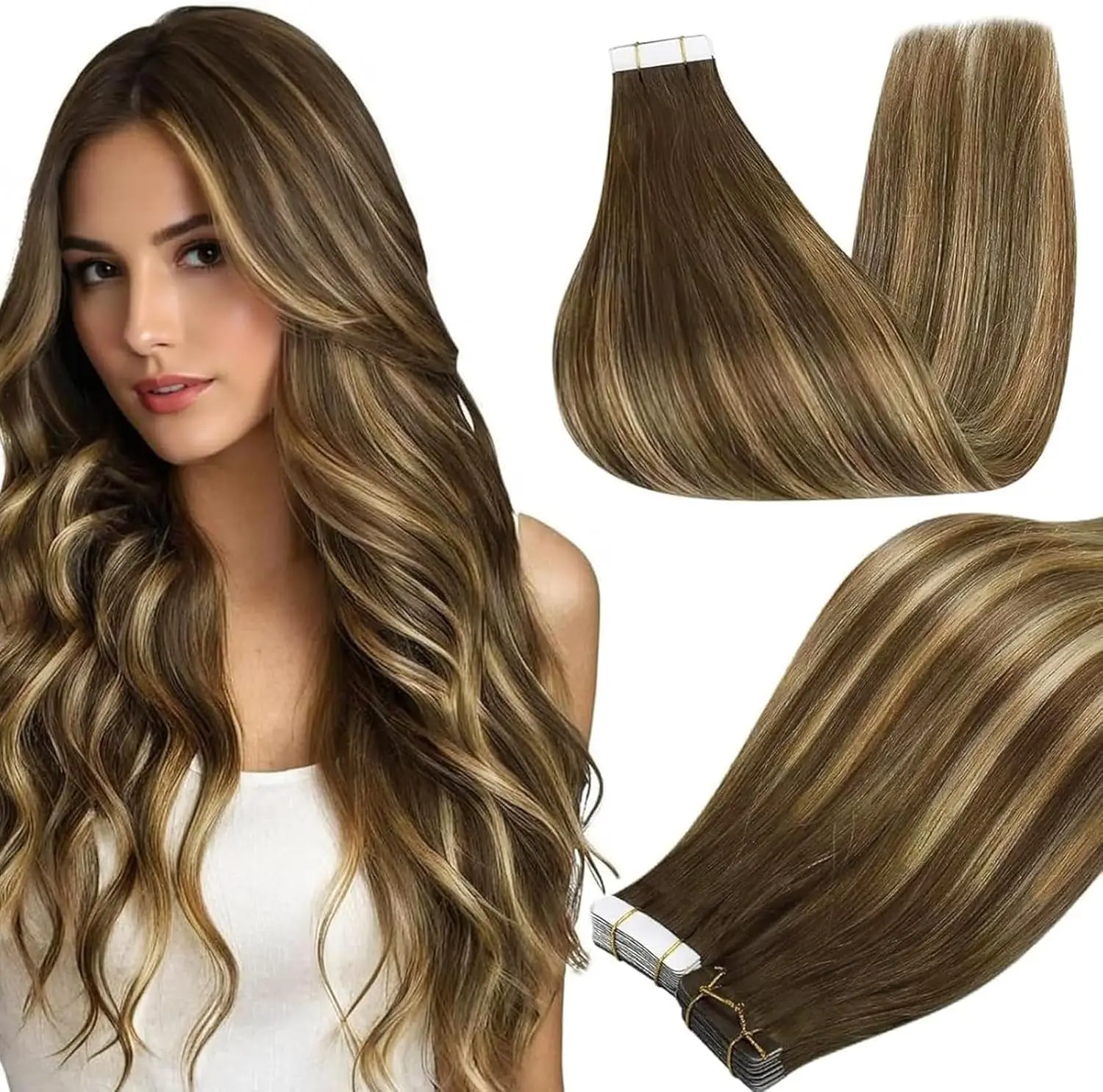 

Лента из 100% человеческих волос Ultra Remy для наращивания, 12-26 дюймов, выравниваемая кутикула, утки, минимальное выпадение и спутывание