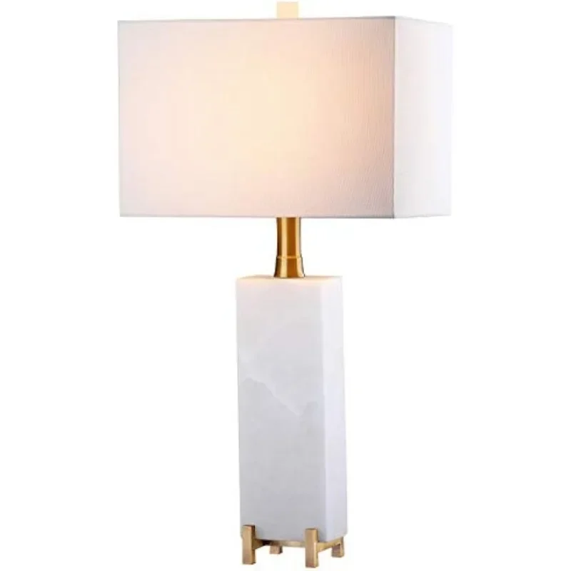 Collection Sloane Alabaster White/ Brass Gold 30-inch Bedroom Living Room Home Office Desk Nightstand Table Lamp