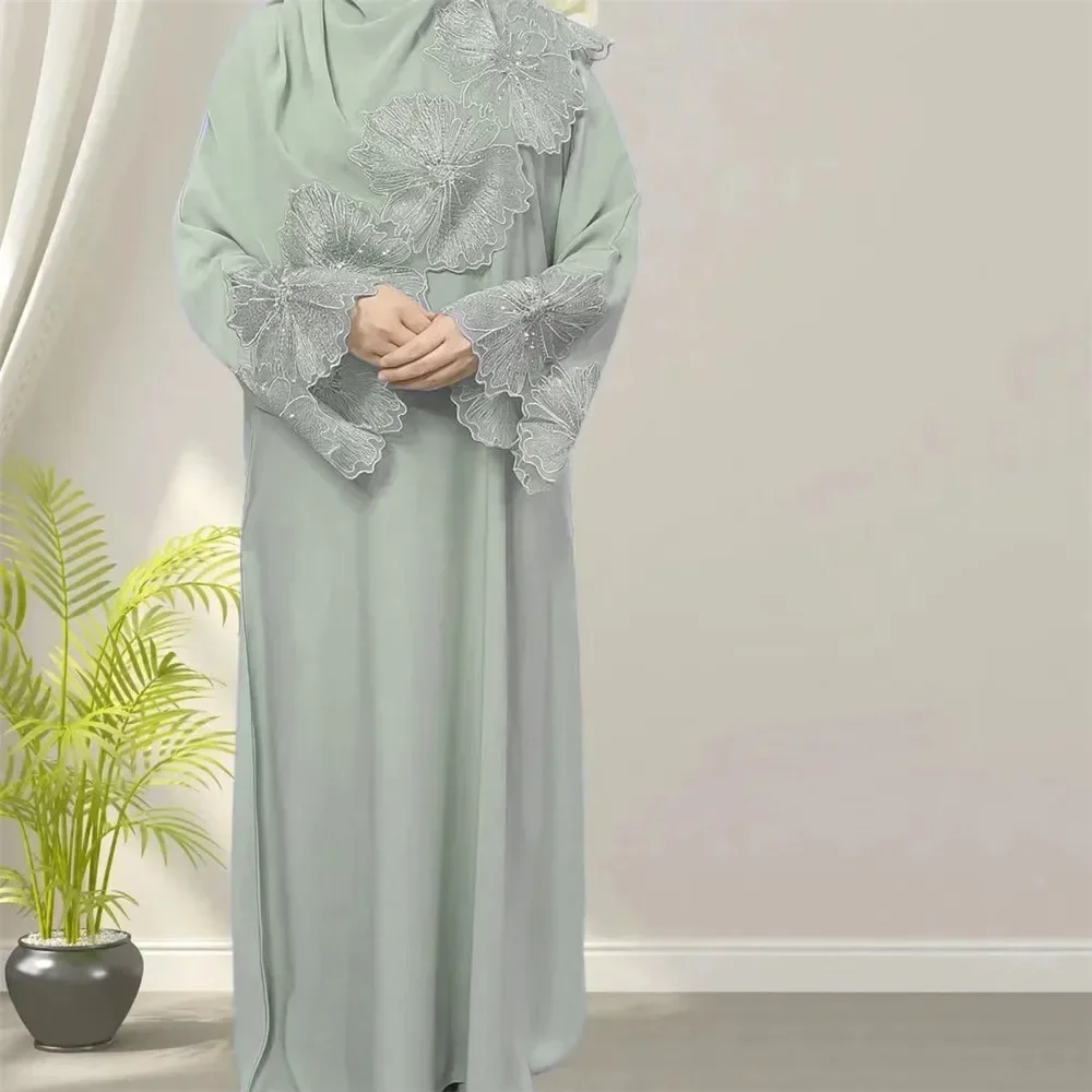 Eid Djellaba Ramadan Borduren Hijab Jurk Abaya Moslim Jurk Marokkaanse Kaftan Turkse Islam Kaftan Gewaad Marokko Abaya Jalabiya