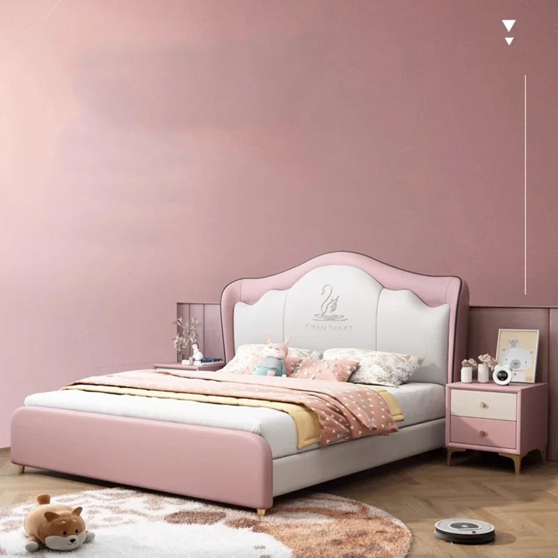 

Modern Pretty Childrens Double Bed House Cute Pink Queen Beds Comferter Luxury Camas De Dormitorio Bedroom Furniture