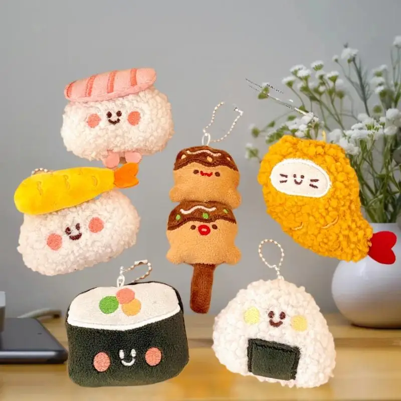 Imaginative Plush Sushi Keychain Tasty Food-Modelled Bag Decor Hanging Ornament Quirky Present