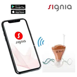 Signia 8 Channels Digital Invisible CIC Hearing Aid RUN Click ITC Signia Smartphone APP Fit Dry Case