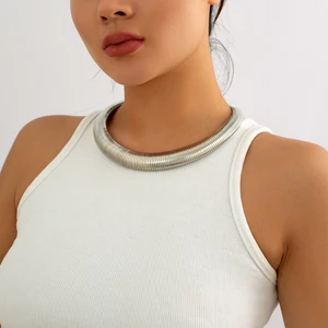 Torch Twisted Halskette Choker für Frauen, Zigeuner übertrieben Heavy Metal, große ketten klobige Spirale, Grunge -Schmuck, Steampunk, neu 8 Hauptverkaufs -Gyphan -Bild - №4