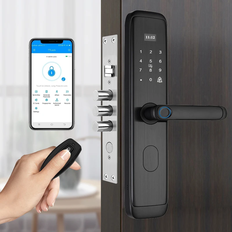 TTlock Smart Digital Door Lock WiFi Remote Control house security Anti theft fingerprint door lock Tuya for Home