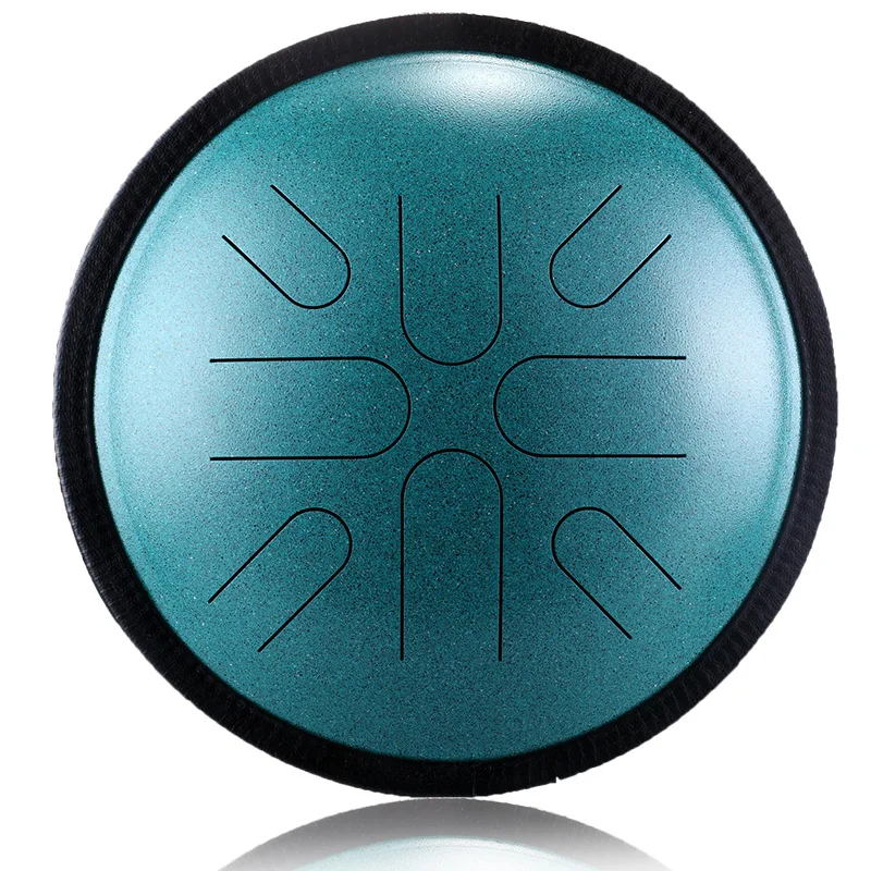 HLURU Music Drum 10 Inch 8 Notes Glucophone Steel Tongue Drum 10 Inch Ethereal Drum Yoga Meditation Percussion Instrument