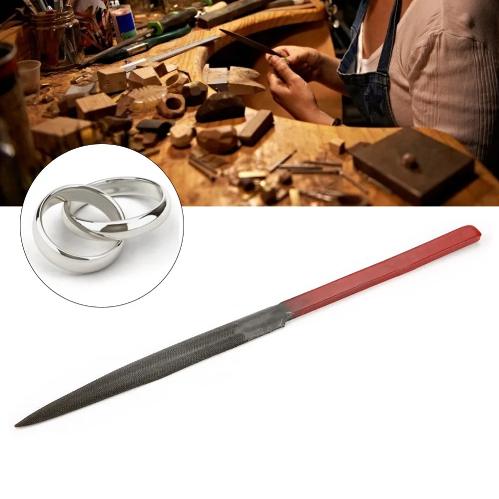 

Durable Red Handle Jewelry Shaping Tool Semicircle Shape Double-Sided Repair Tool Fret Shaping File Jewelry Carving