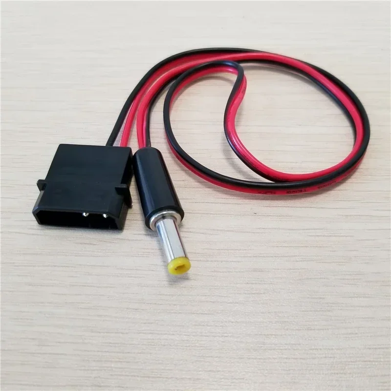 IDE Molex Male to DC 5.5mm x 2.1mm  Converter Adapter Power Supply Cable 12V 18AWG Wire 50cm