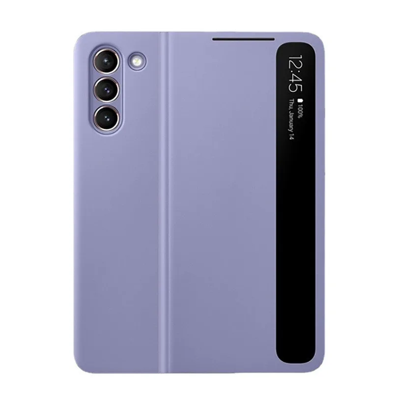 High quality Smart Clear View Flip Mirror Phone Case For Samsung Galaxy 5G S21 / S21Plus / S21 Ultra Leather Protective Covers