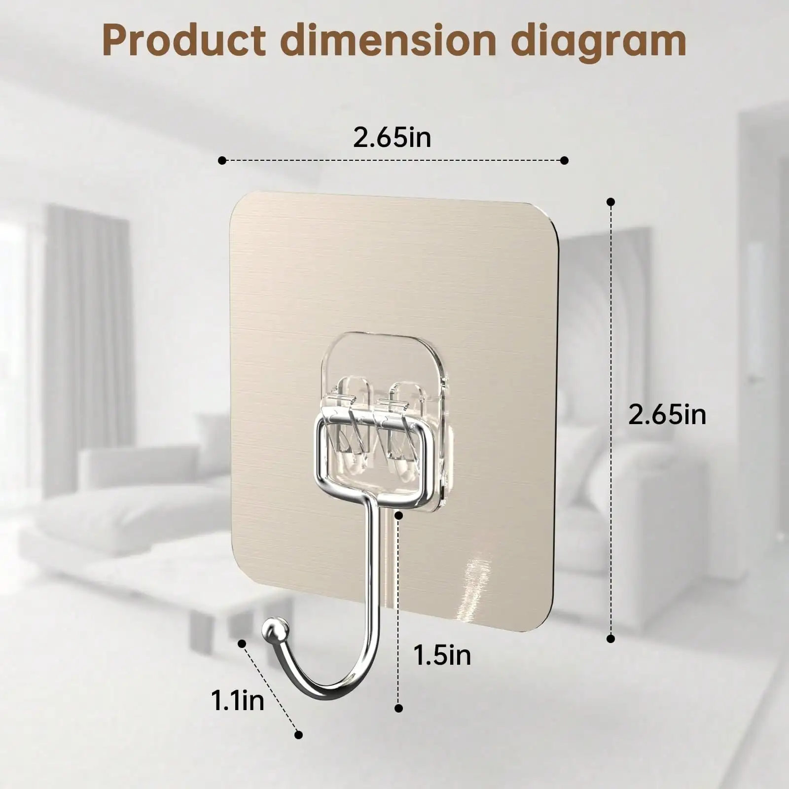 10pcs Strong Adhesive Wall Hooks No Punching Reusable Transparent Seamless Heavy Duty Towel Hooks Waterproof Oil Resistant Self Adhesive Hanging Hooks For Kitchen Bathroom