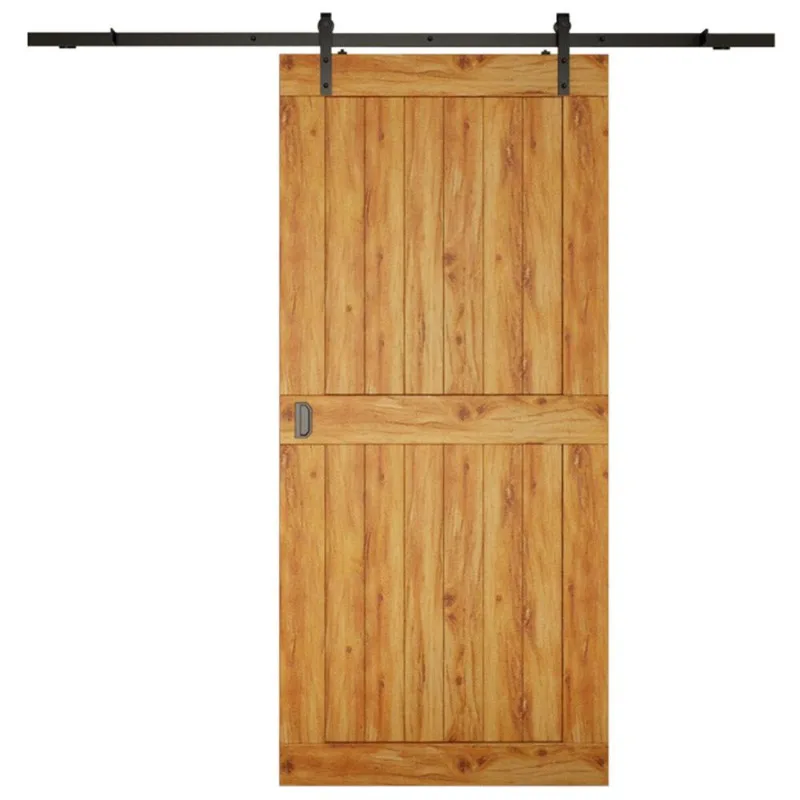 

Nordic bathroom solid wood composite sliding door log hanging rail door retro sliding door kitchen hanging slip