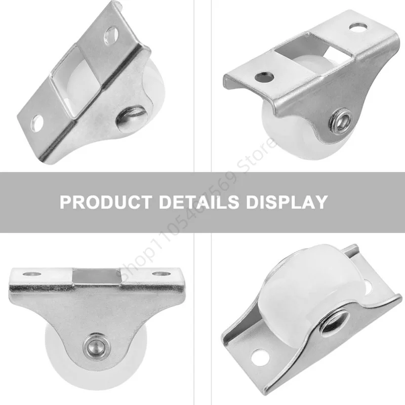 4/8Pcs Fixed Casters 1 Inch Small One-Way Caster Strong Plastic Wheel Hardware Accessories for Furniture Drawer Cabinet Slides