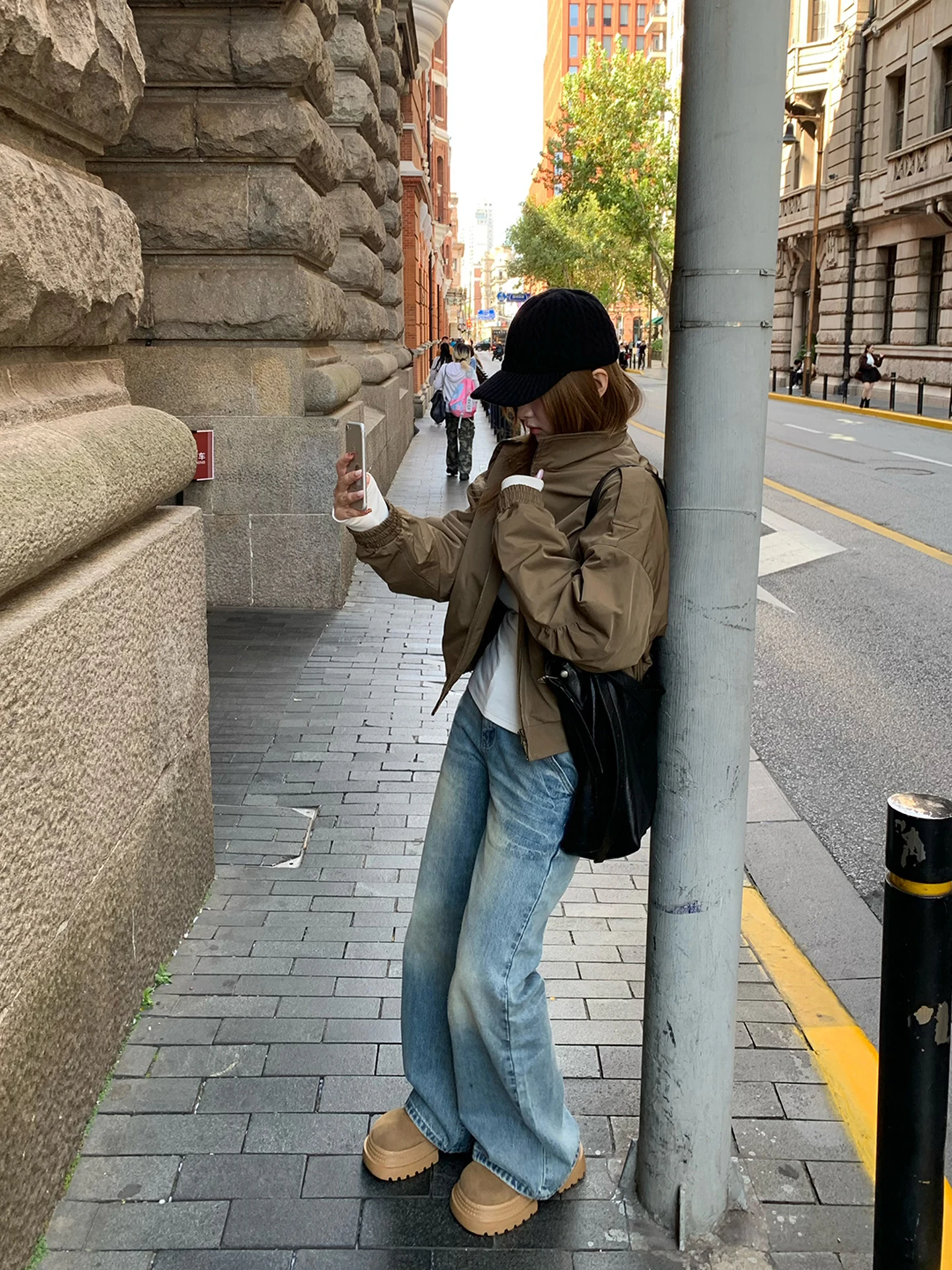 i Pilot ort Cotton Workwear Windproof Stand Collar Jaet Women's Stand Fit Warm Polyester Fiber Long Sve Zipper