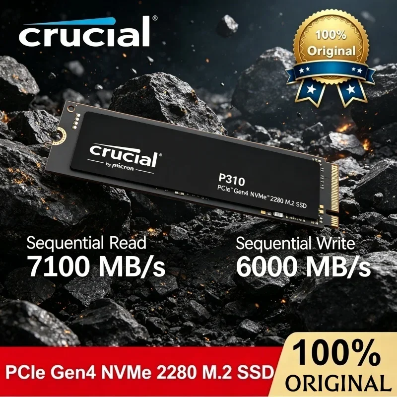 

1TB 2TB P310 Internal Solid State Drive PC 2280 PCIe Gen4 3D NAND NVMe M.2 SSD Up to 7 Crucial 100 MB/s OEM PACKAGE