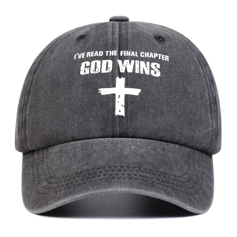 للجنسين الله يفوز عبر طباعة غسل قبعات البيسبول الربيع والخريف في الهواء الطلق قابل للتعديل قبعات عادية واقية من الشمس قبعة قبعة رياضية