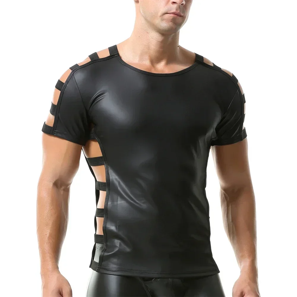 הצד של גברים סקסיים חלול החוצה חולצות שרוול קצר T T, חולצות טריקו