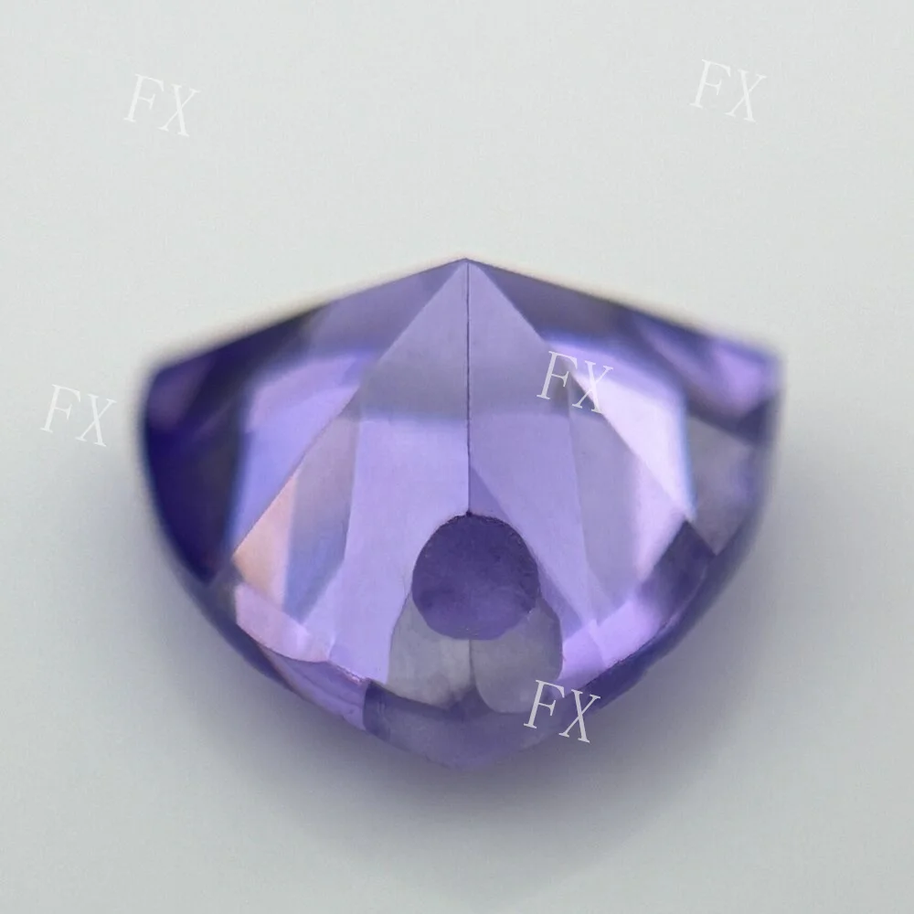 5X5~12x12mm With A Hole Trillion cut White color Loose Cubic Zirconia Gemstone For Jewelry makeing  DIY Purple Orange White Pink