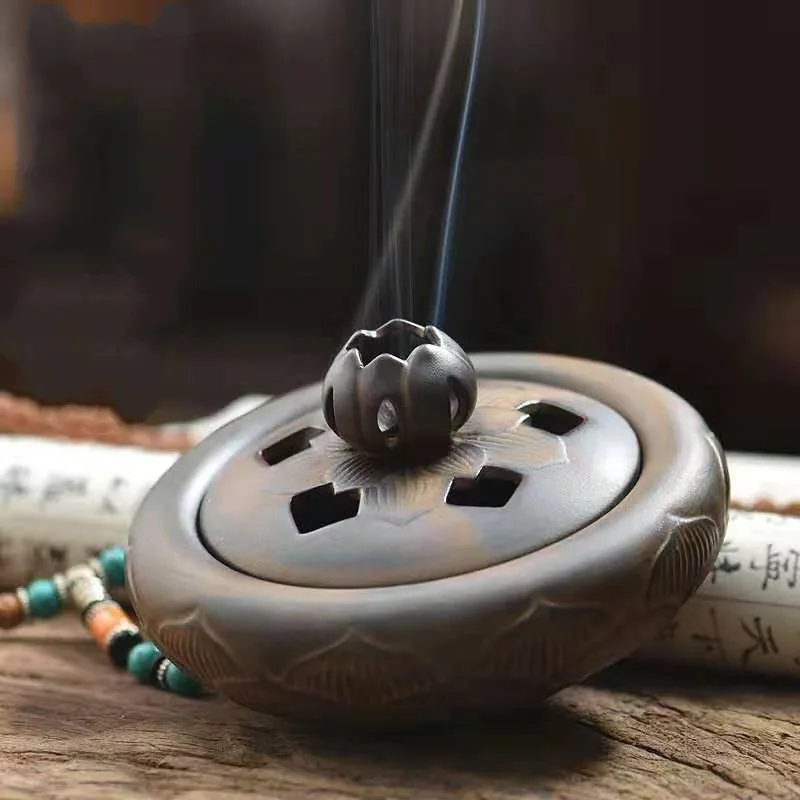 

Ceramic Lotus Small Incense Burner Sandalwood Creative Plate Incense Burner Antique Home Incense Burner Tower Incense Burner