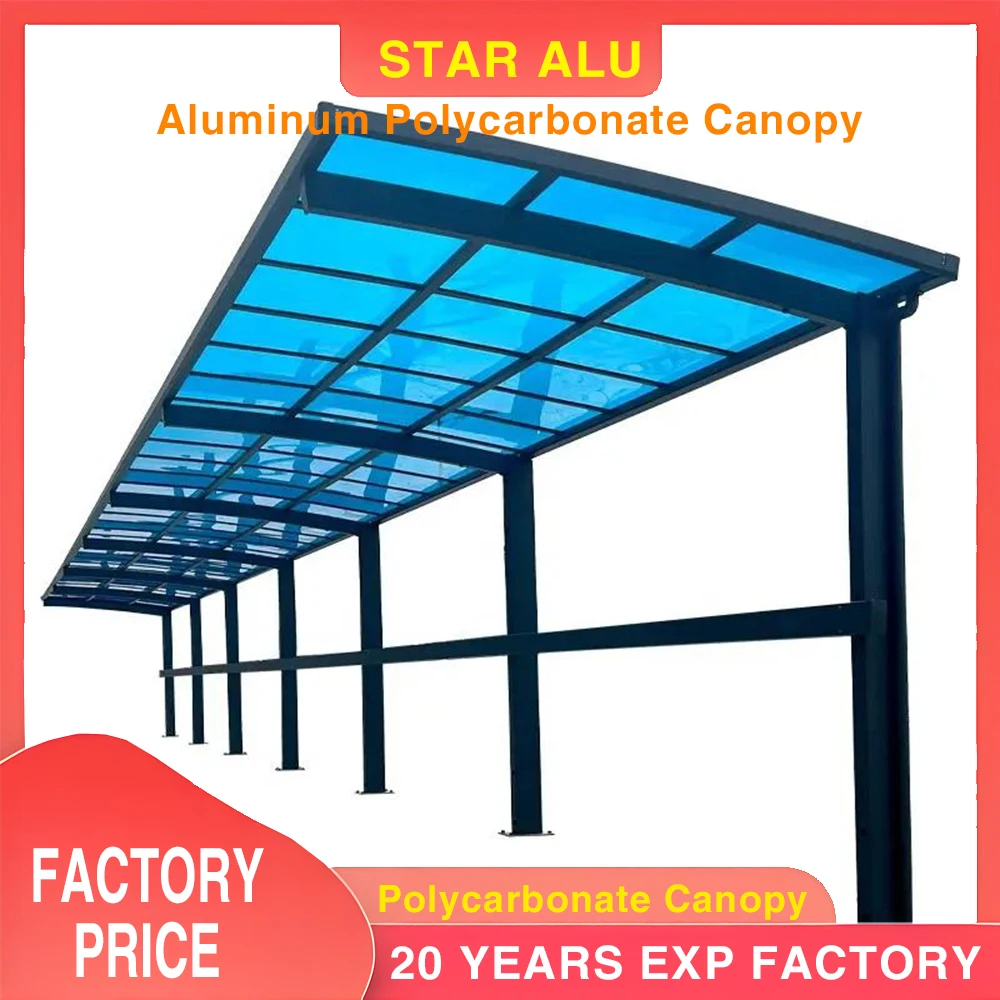 Waterproof UV-Resistant Polycarbonate Window Door Awning Aluminum Canopy for Outdoor Balcony Entrance Wall Mount Protection