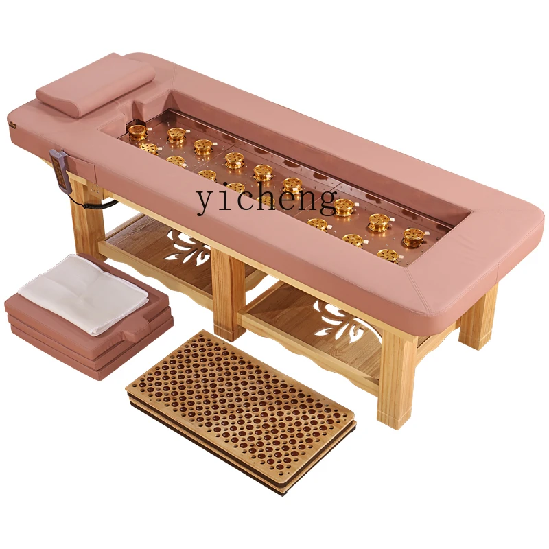 

HSN moxibustion bed solid wood fumigation moxibustion bed whole body moxibustion sweat steaming physiotherapy bed