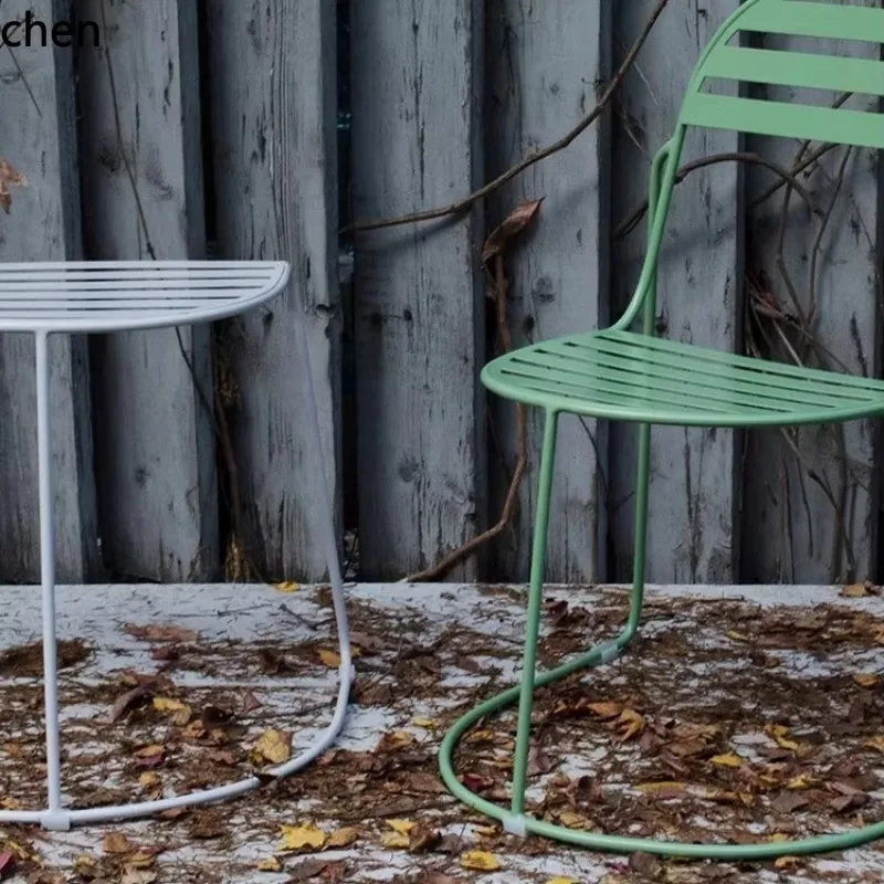 CZ Outdoor Metal Bench Table and Chair Shoe Changing Bench Courtyard Carbon Steel Dining Table and Chairs