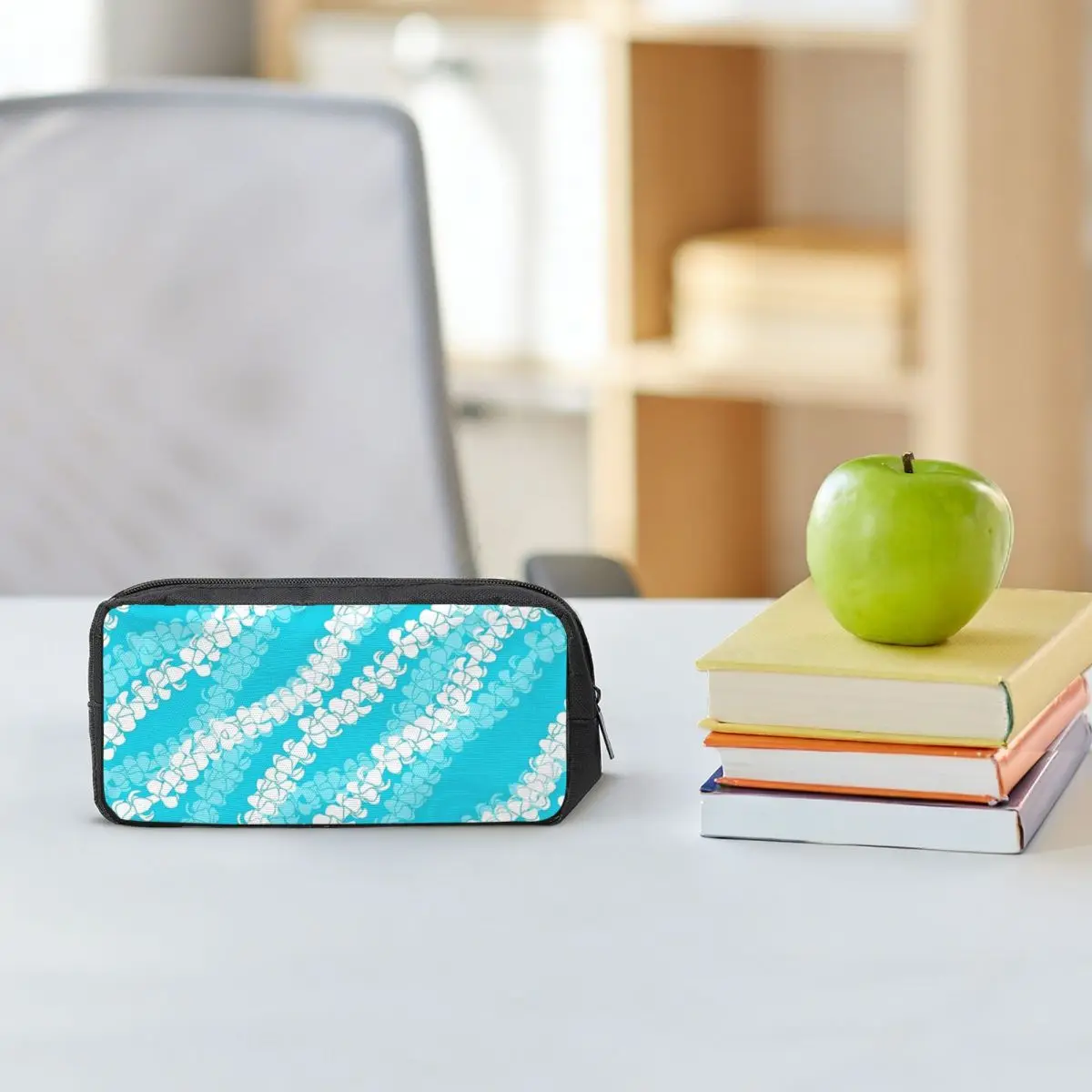 Puakenikeni Single Leis On Türkisfarbene Federmäppchen für Schüler, Geschenke, Stiftbox, Bleistiftbeutel, Aufbewahrung von Schreibwaren
