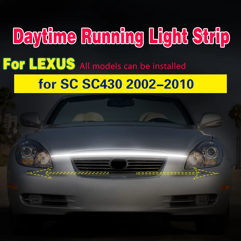 

Newest LED for Lexus SC430 Car Hood Light Daytime Running Lights Auto Remote App RGB Flowing Turn Signal Guide Thin Strip Lamp