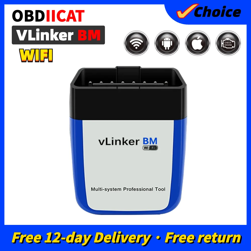 OBDIICAT Vgate vLinker BM+ ELM327 BM V2.2 Scanner Bluetooth 4.0 wifi OBD 2 OBD2 Car Diagnostic Tools ELM 327 Auto Tool For Car