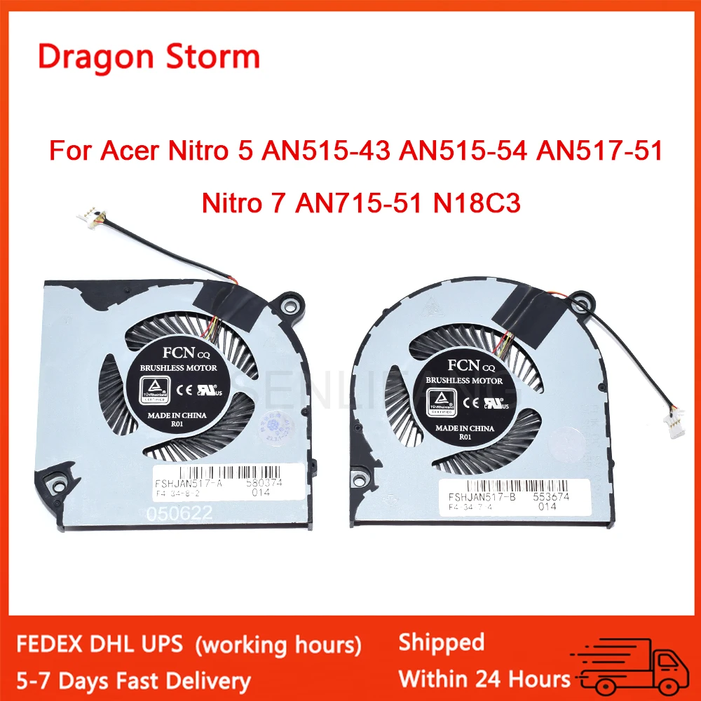 Untuk Acer Nitro 5 AN515-43 AN515-54 AN517-51 Nitro7 AN715-51 N18C3 Notebook PC Radiator Kipas Pendingin GPU CPU Cooling Fan