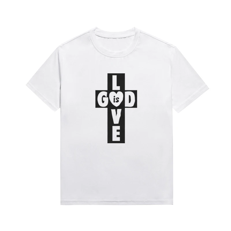 God Is Love Slogan Tee Summer Christian Classic Cross Tees Trend Versatile Unisex Top Custom T Shirt