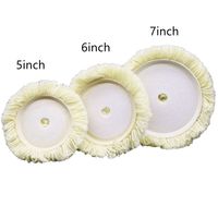 1Pc 5/6/7inch Wool Polishing Pads Buffing Pads Car Polishing Wool Disc 4-ply Sheeps Wool Wheel Washable Reusable Buffing Pad
