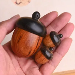 Wooden Large Wooden Storage Box Acorn Ornament Car Decoration Pendant Natural Wood Perfume Bottle Incense Expanding Sealed Jar