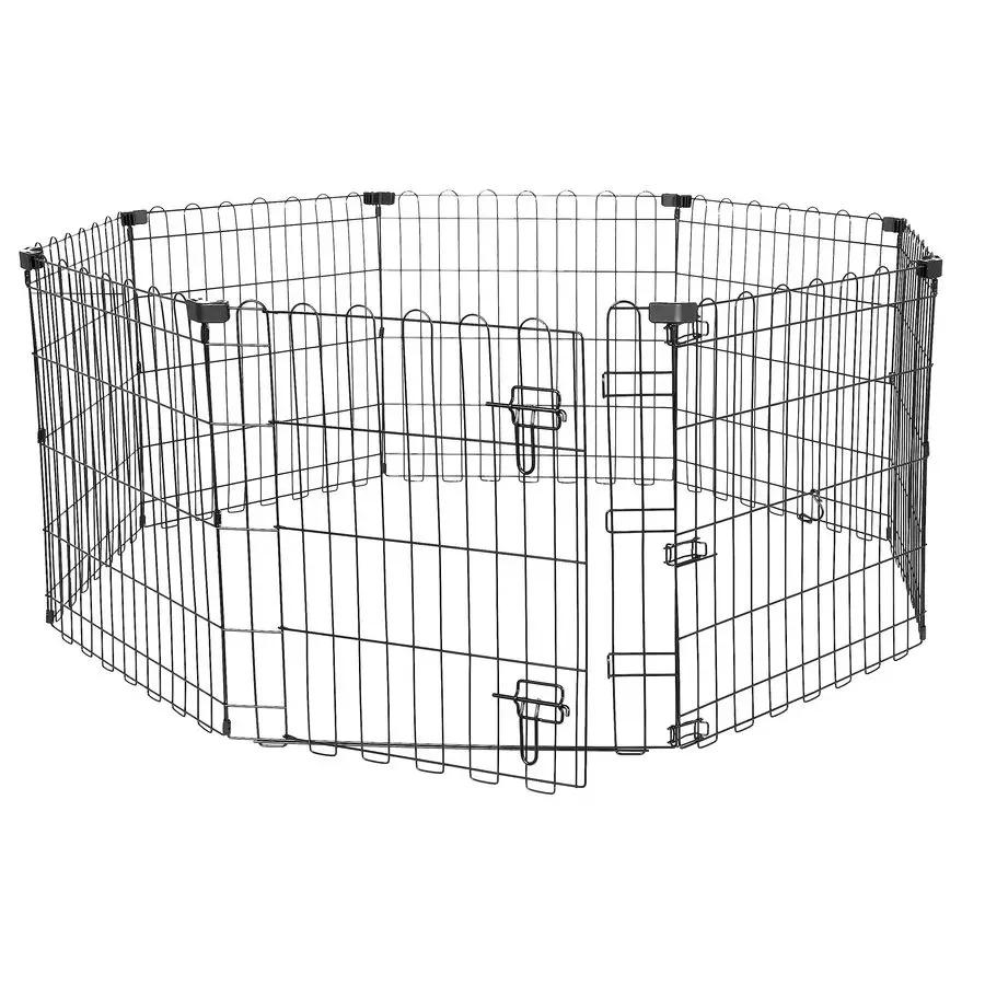 

Foldable Octagonal Metal Exercise Puppy Dog Playpen Indoor Outdoor, Single Door, Extra Small 8 Panels, 24 x 24, Easy to assemble