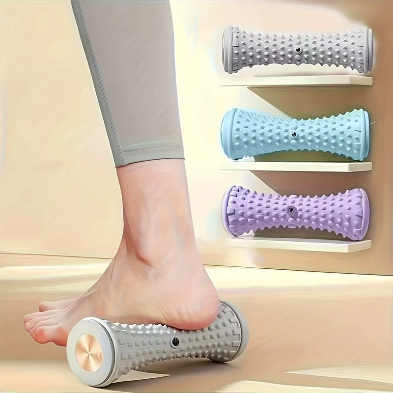 Ergonomic Compact Foot Roller with Spikes for Plantar Fasciitis Relieving Muscle Acupressure Deep Tissue Massage Gym Home Use
