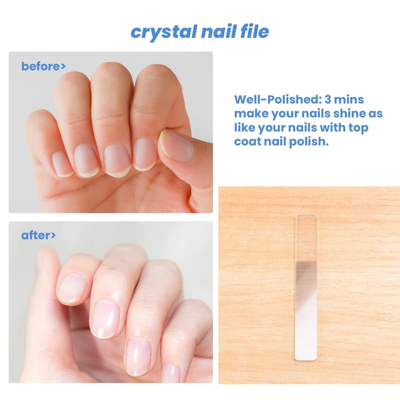 Glass Nail Shiner - Nano Glass Nail Files Crystal Nail Buffer Shine Polisher For Natural Fingernails Toenails view 6