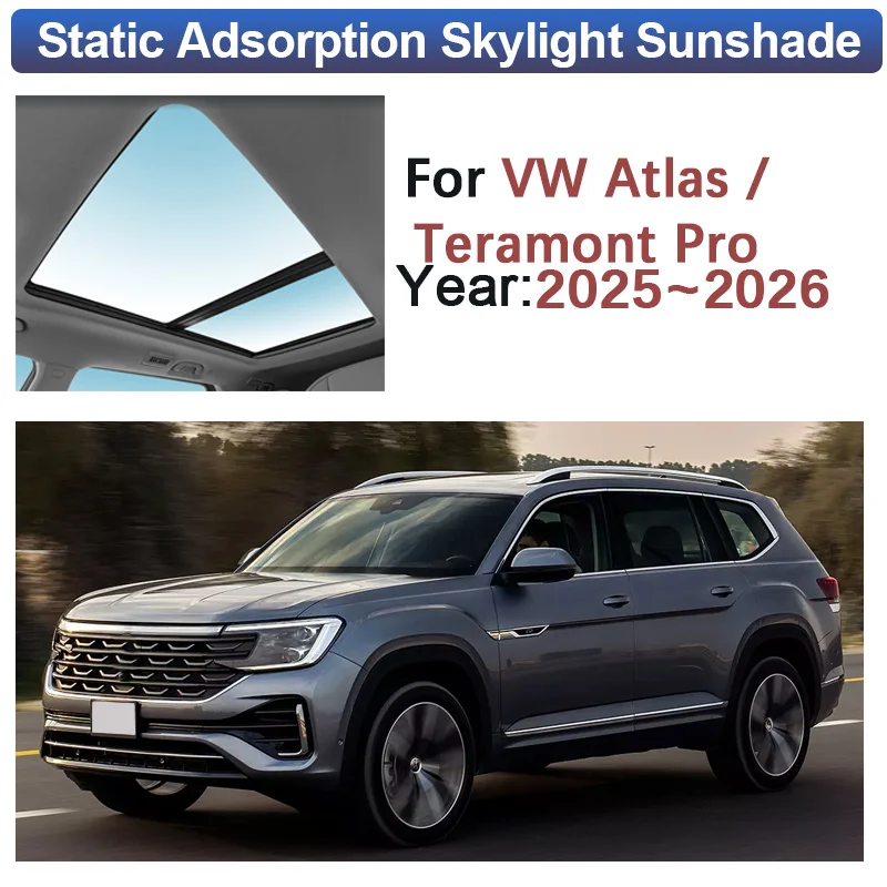 Car Skylight Sunshade For Volkswagen VW Atlas Teramont Pro MK2 2025 2026 Sunroof Shades Electrostatic Adsorption Car Accessories - view 2
