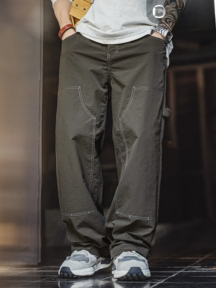 

Рабочие брюки Maden: повседневные, американские, легкие, с двойными коленями, текстурированные, тонкие, с заниженной проймой, в стиле милитари, длинные штаны.