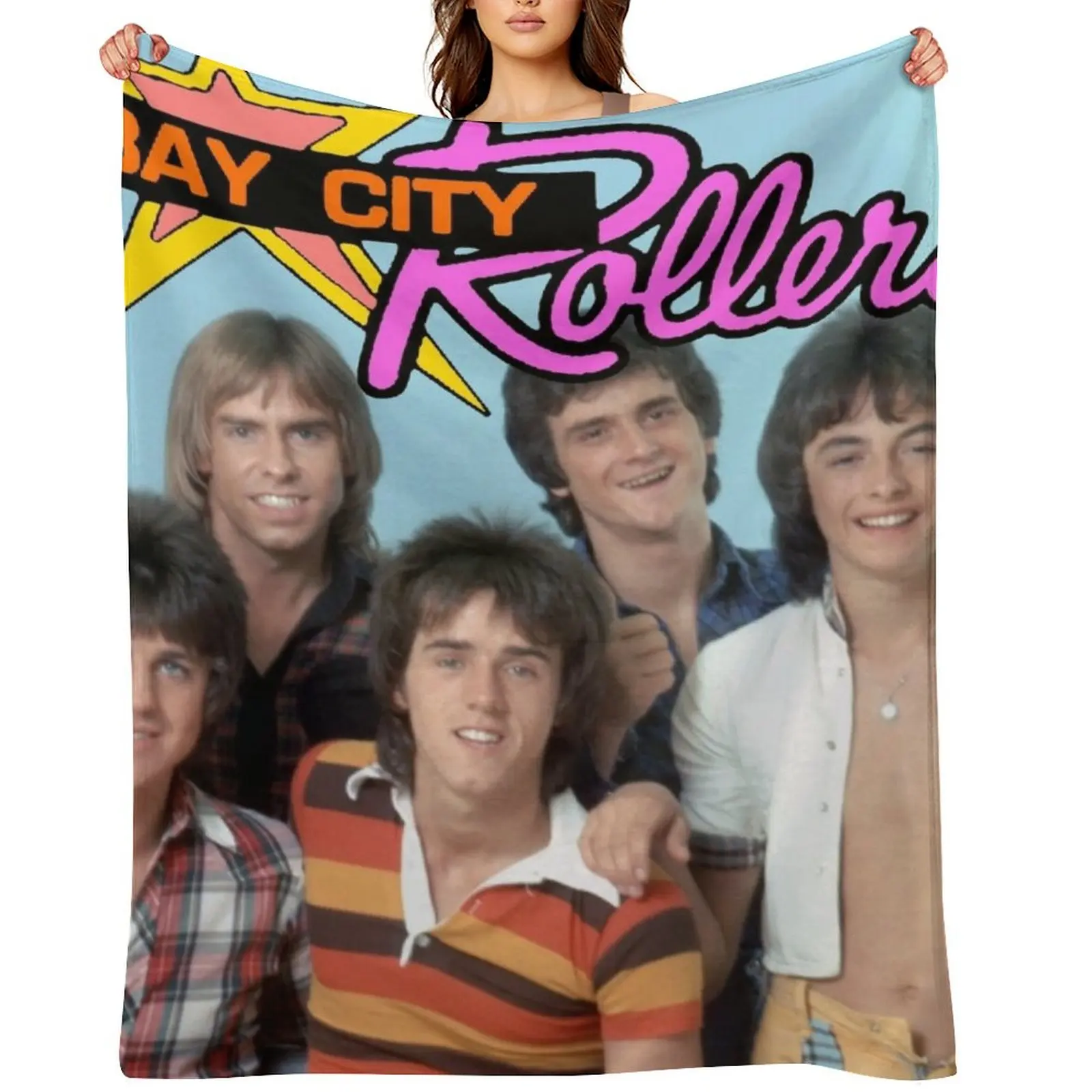 

Bay City Rollers: Star Power Throw Blanket Luxury Brand Personalized Gift Retros Luxury Blankets