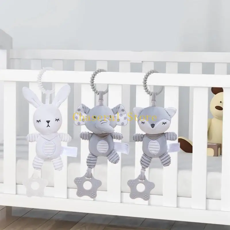 Cuna infantil E7CE alrededor del juguete colgante decoración con colgante elefante teether calmante