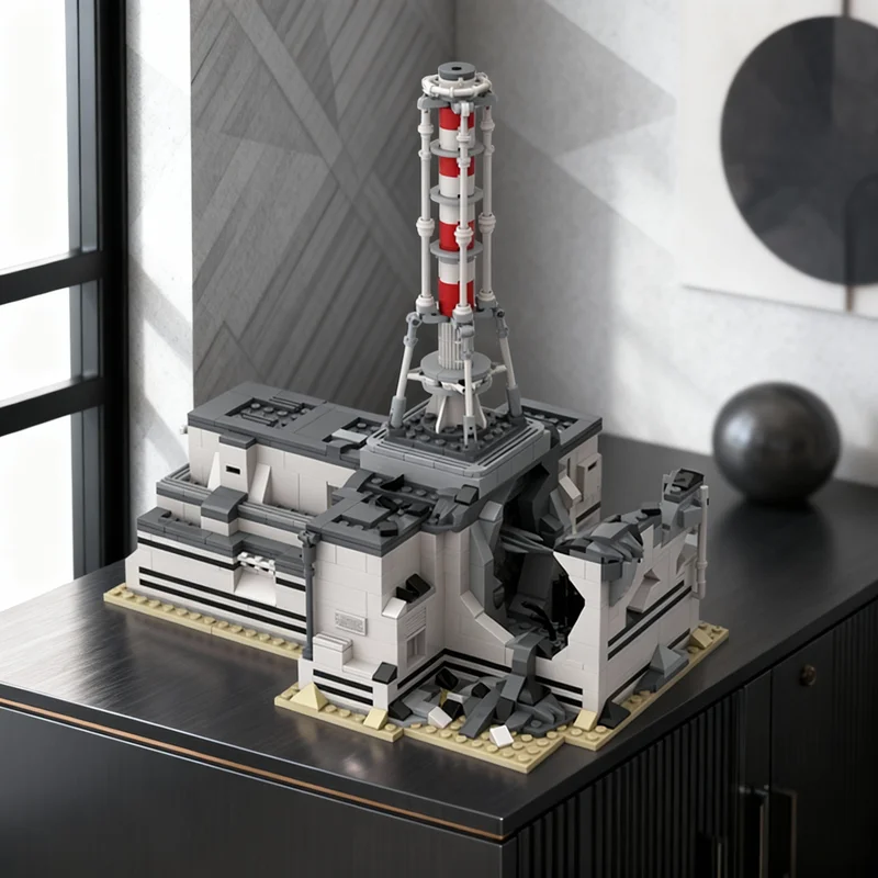 

853pcs MOC Chernobyl Nuclear Power Plant Disaster Architecture Model Building Blocks Home Decor Office Desk Decor Gift For Him