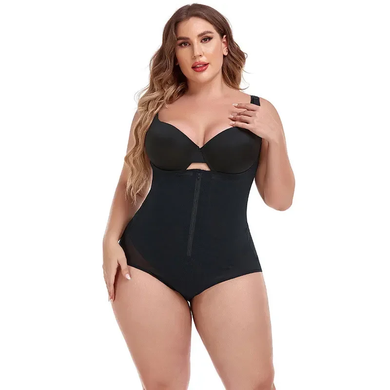 Mulheres emagrecimento barriga roupa interior zíper frontal bodysuit completo cintura trainer shaper bunda levantador macacão fajas colombianas shapewear