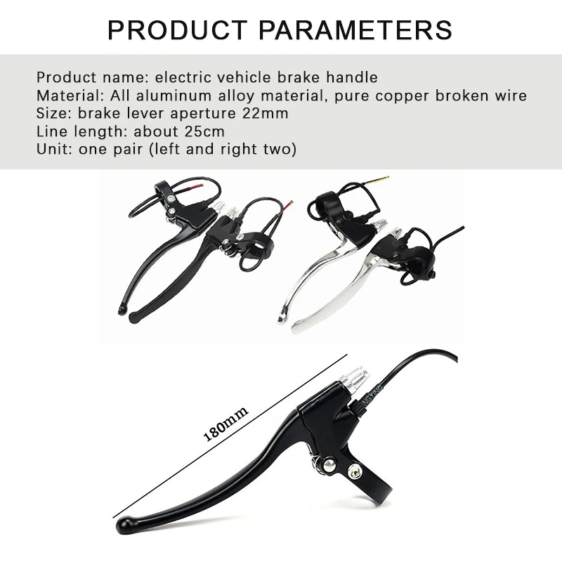 � 1 Paar E-Bike-Bremshebel mit Abschalt-Stromschalter, universell für Elektrofahrzeuge, Fahrräder, E-Scooter, Ersatz-Set-Kit 〔CC33〕 – Detail 4
