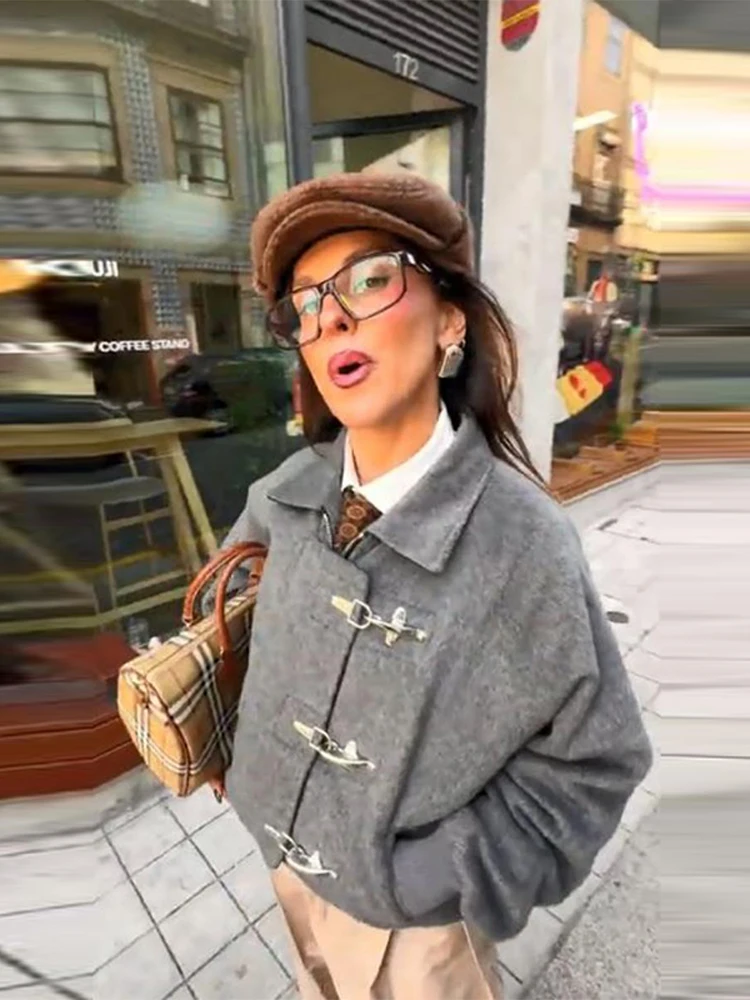 

Женская винтажная однотонная куртка из искусственной кожи с длинным рукавом и воротником-стойкой на молнии, модная верхняя одежда с карманами, новинка 2023 года, женская уличная одежда