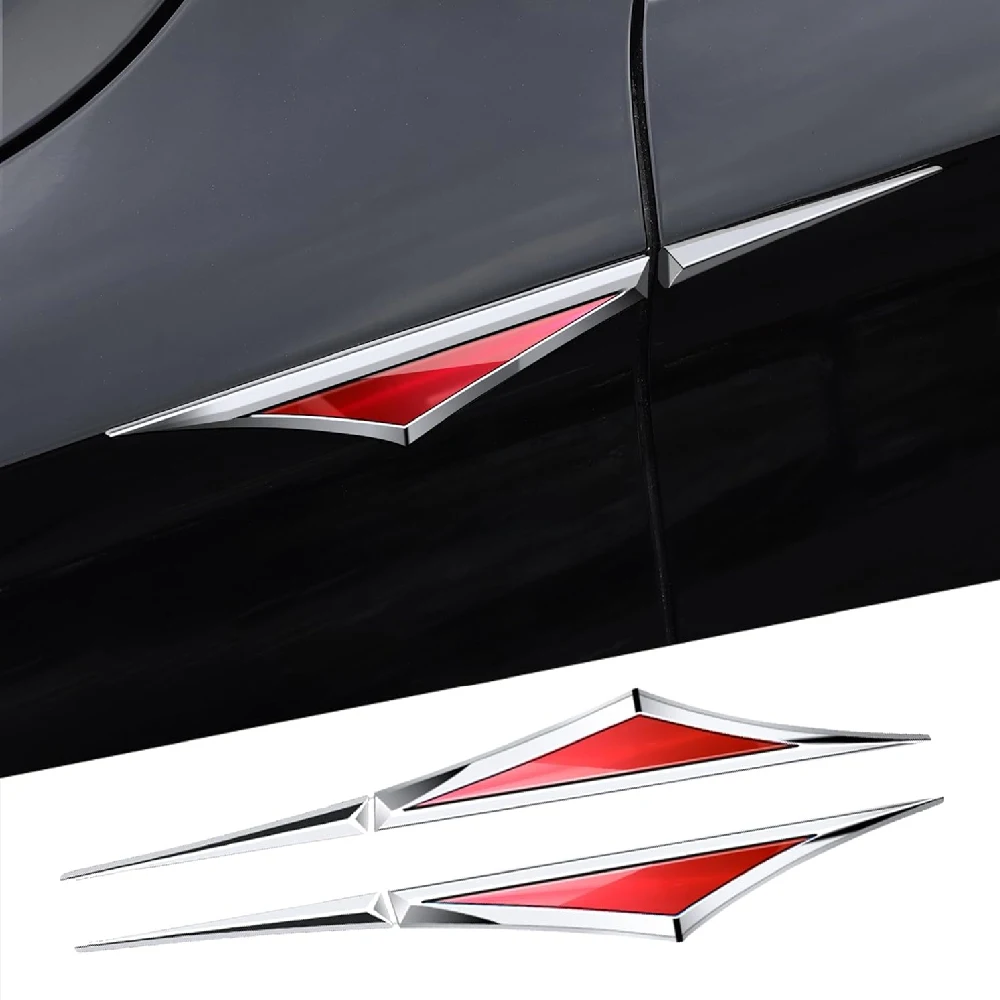 2 Stück 3D Metall Auto-Zubehör Seitentür-Emblem Autoaufkleber Kotflügel-Emblem Abzeichen aus Zinklegierung – Detail 2